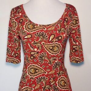 LuLaRoe Nicole Dress Large Paisley Print Small